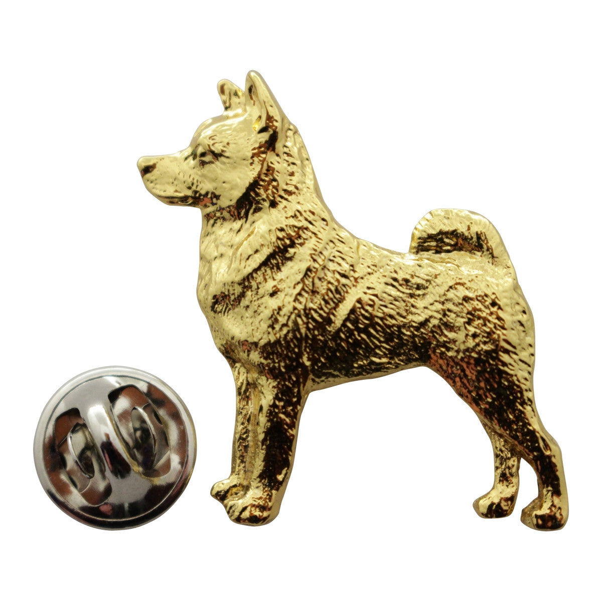 Norwegian Elk Hound Pin ~ 24K Gold ~ Lapel Pin ~ 24K Gold Lapel Pin ~ Sarah's Treats & Treasures